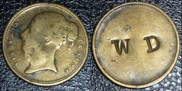 Victorian-Shillingsize-Coin/Token-With-'Wd'-On-Reverse?