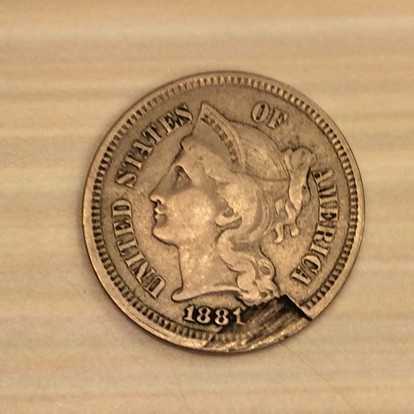 1881-3-Cent-Planchet-Error