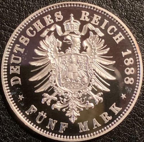 Baden-5m-1888-Proof---2005-Nachpraegung/Restrike