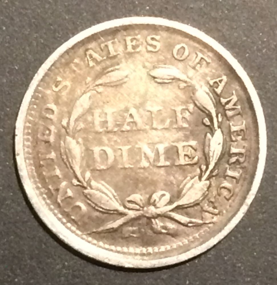 1857-Half-Dime...-Raw-Coin-For-Type-Set.