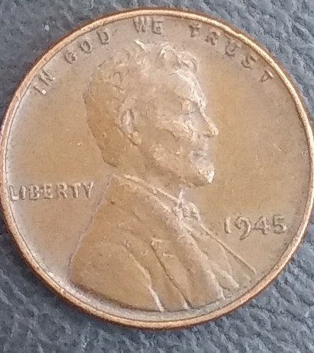 1945-Wheat-Penny-No-Mint-Lamination-Error-And-Misspellings
