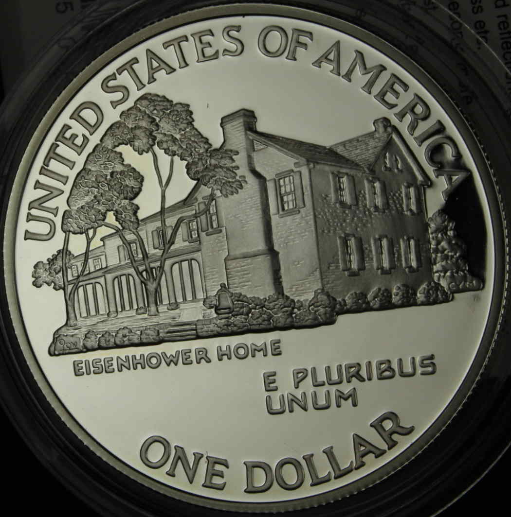 1890-1990-Eisenhower-Centennial-Proof-Die-Crack-?