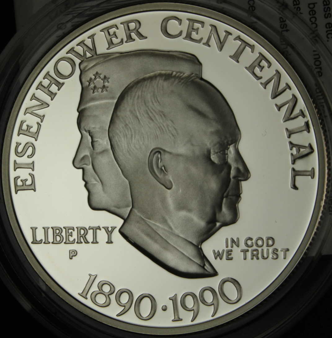 1890-1990-Eisenhower-Centennial-Proof-Die-Crack-?