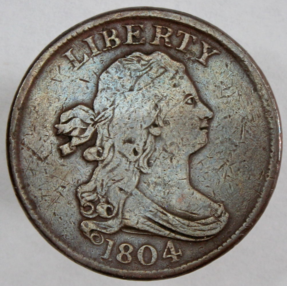 1804-Draped-Bust-1/2-Cent-Crosslet-4-Stems-Grade-Please