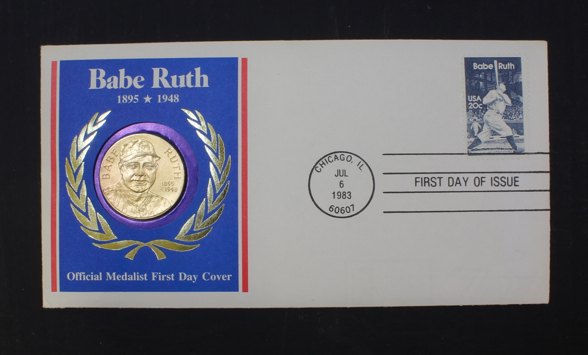 Babe-Ruth-First-Day-Specimen-Medal