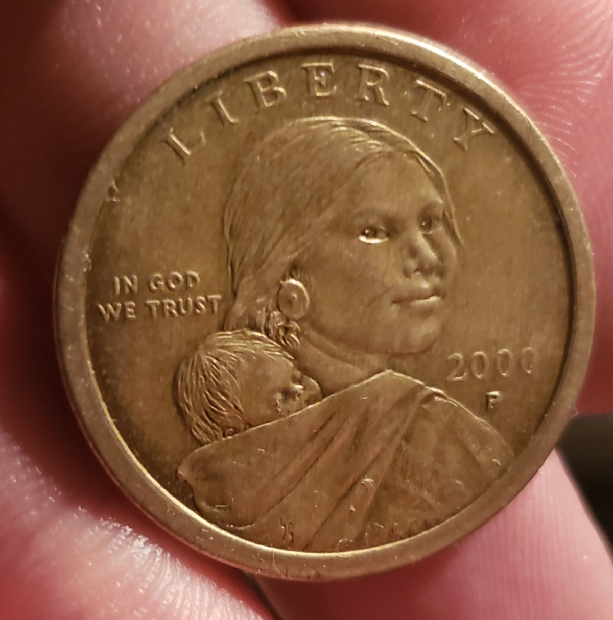 2000-P-Sacagawea-Different-Patina/Experimental-Finish/Copper-Brown-Satin