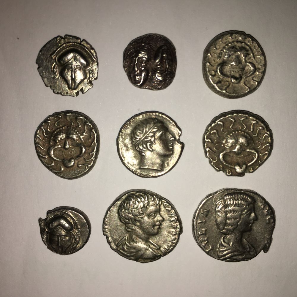 Small-Collection-Of-Ancient-Coins-Moesia,-Thrace,-Macedonian-Kingdom