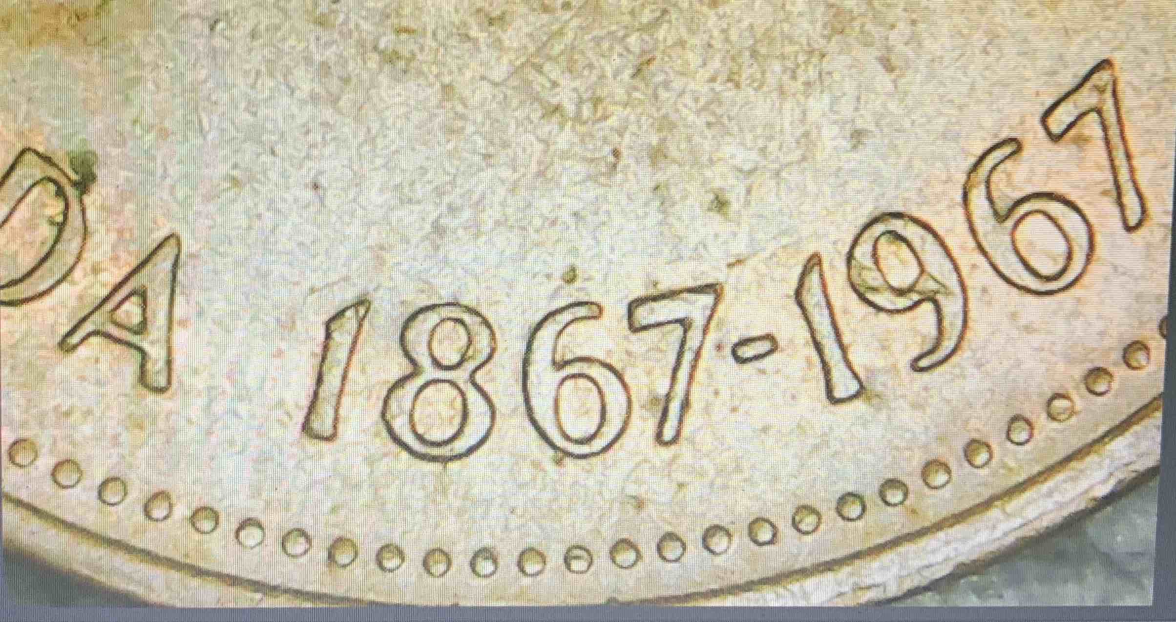 1867-1967-Dove-Canadian-1-Cent-Error-Appears-To-Be-DD-Obverse