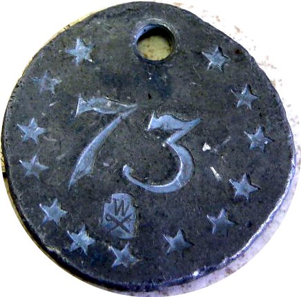 Token-With-Beaver-/-Intials-C-N-And-13-Stars-With-#73