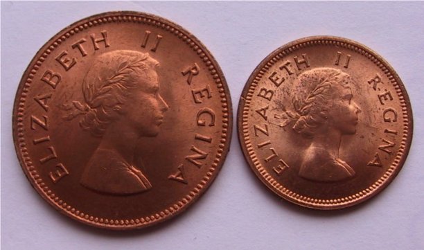 1960--South--Africa-1/2---&--1/4--Penny--Opinions
