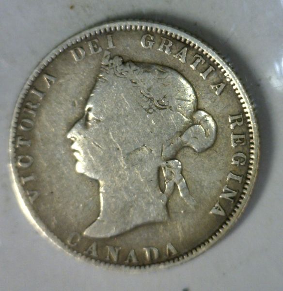 1872---25c-A/V,-Or-Bar-V-In-Victoria