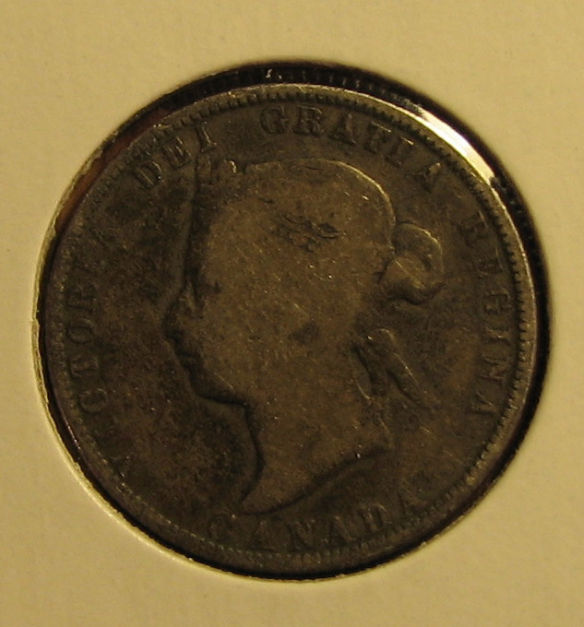 1872---25c-A/V,-Or-Bar-V-In-Victoria