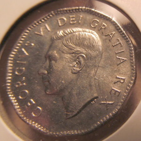 1950-5-Cents--Obv.-Die-Clash.