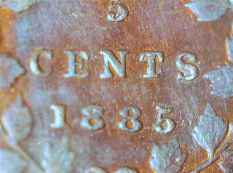 1885-5-Cent-Coin-....--With-The-5-Over-5-Date