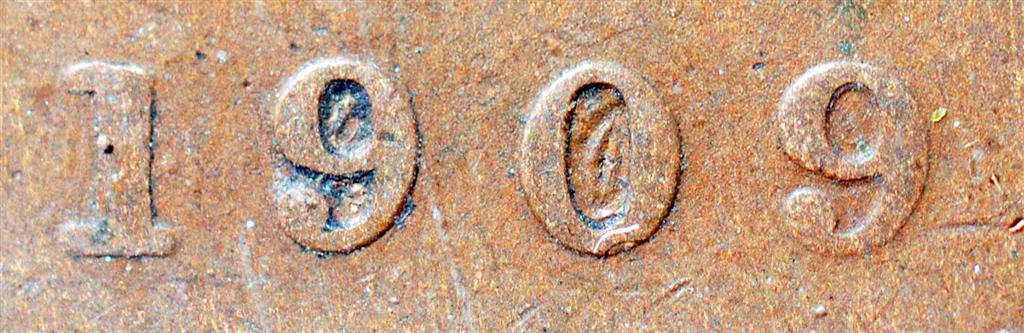 1909-Cent-..with-Strange-Detail-In-