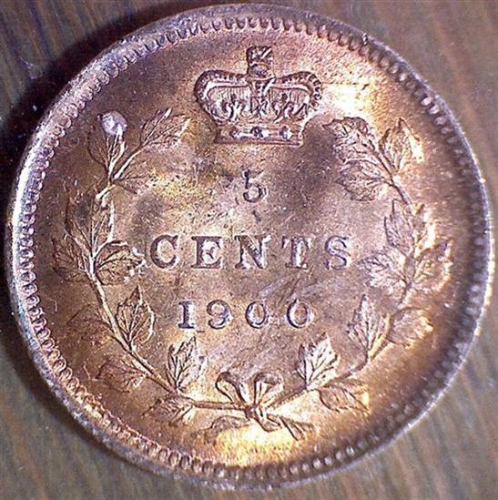 1900-5-Cent-Coins-...wide-And-Narrow-0's...