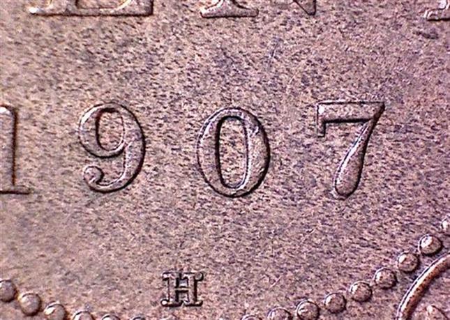 1907-H--Cent--..with-A-Repunched-7..known--Variety-?