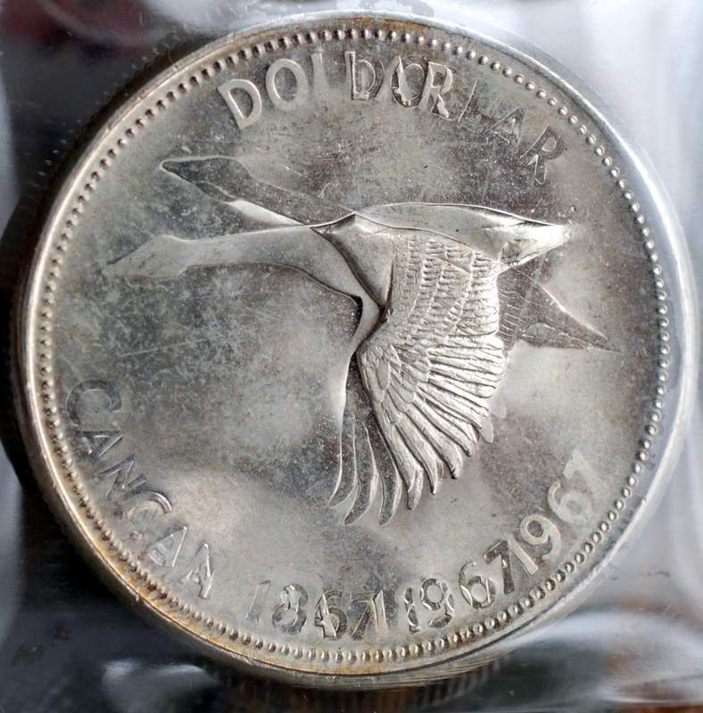 Canada-1967-Diving-Goose--Double-Struck-Question