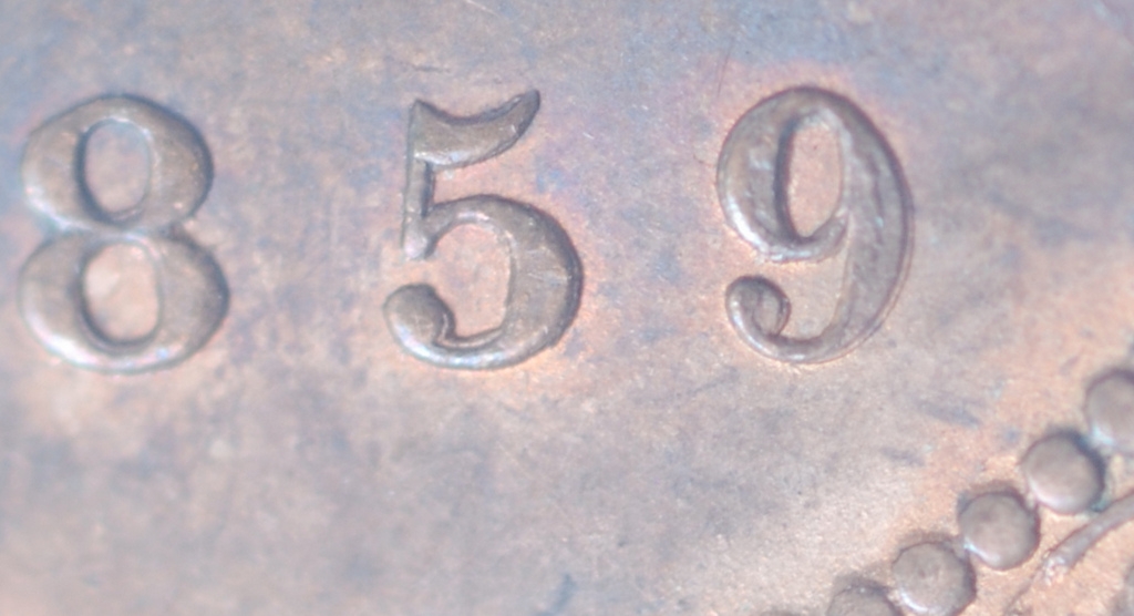 1859-Cent-With-A-Pefectly-Round-OBV-Die-Chip..