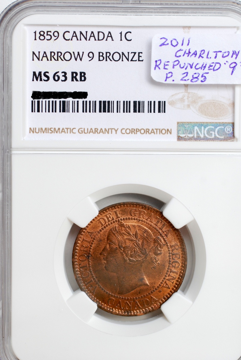 1859-Cent...with-A-Nice-Repunched-9....for-The-Aspiring-59-Ers..
