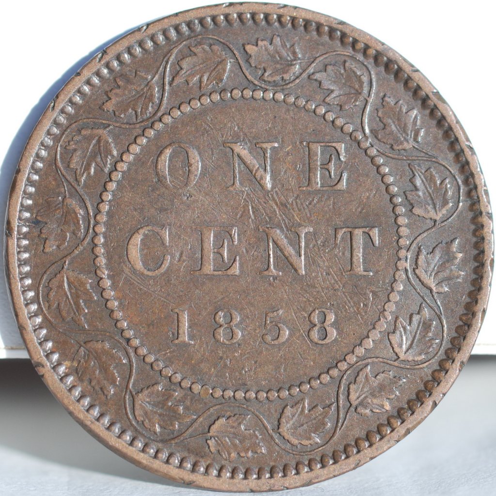 Canada-1c-1858---Full-Vine-Variety-AU-58