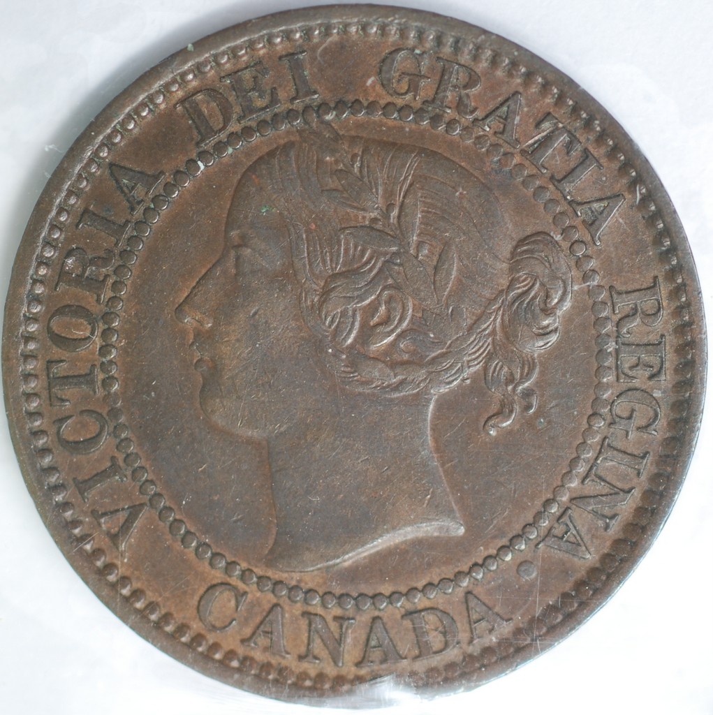 Canada-1c-1858---Full-Vine-Variety-AU-58