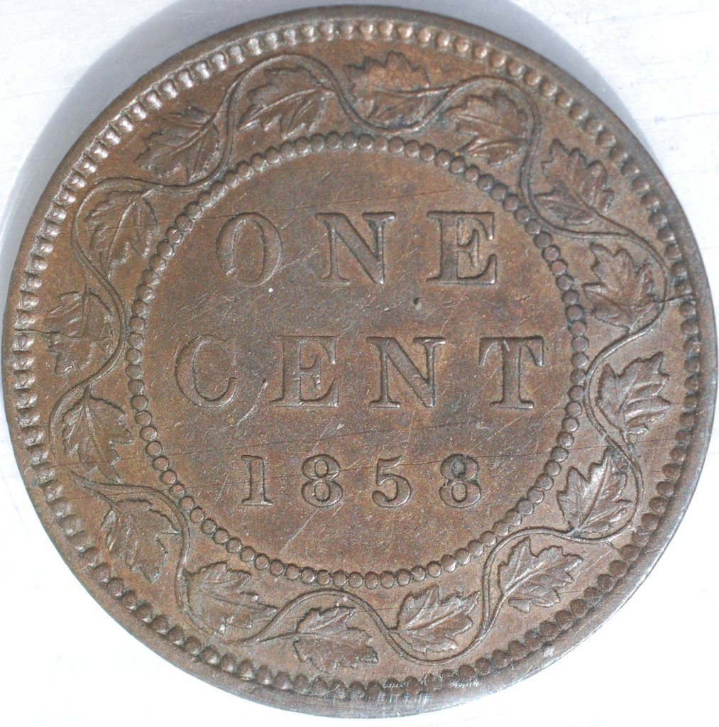 Canada-1c-1858---Full-Vine-Variety-AU-58