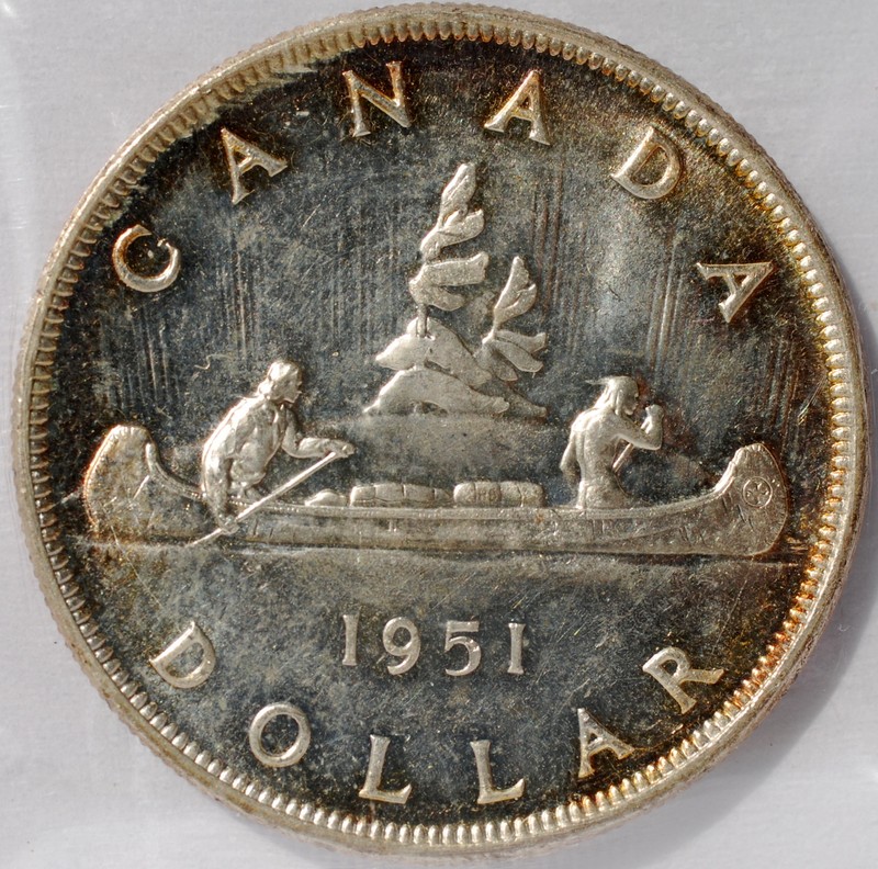 1951-Arnprior-Dollar-With-Canoe-Die-Cracks..