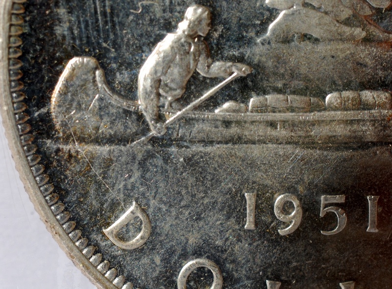 1951-Arnprior-Dollar-With-Canoe-Die-Cracks..