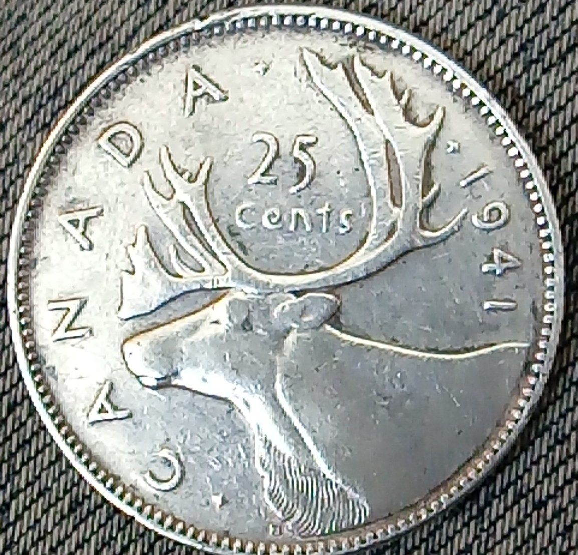 Silver-1941-25-Cent-Coin-For-Grading