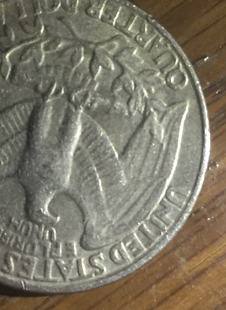 1983-Quarter-P-Mark-On-Left-Wing-By-I