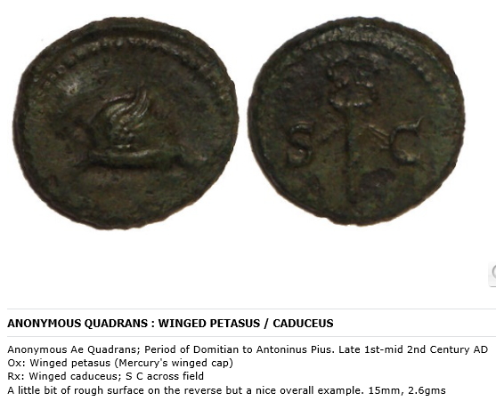Roman-Coin---Winged-Pegasus-/-Winged-Cadeus-?