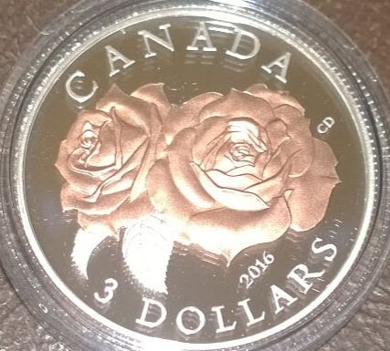 Pure-Silver-Coin-With-Selective-Rose-Gold-Plating---Queen-Elizabeth-Rose‏