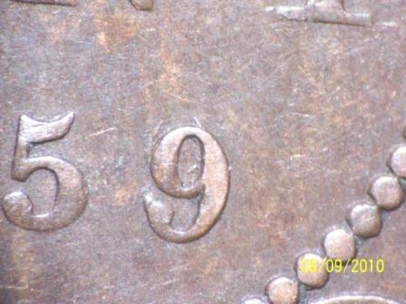 1859-Canada-Cent,-D-P,-N#9-2,-DDO-&-DDR,-W/-Die-Break