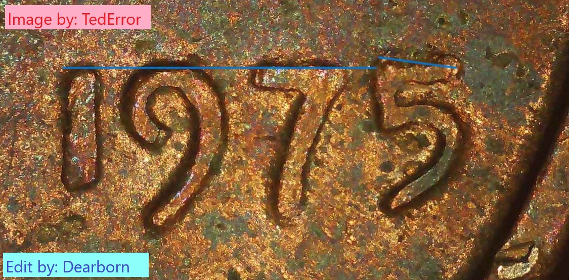 1975-Penny-W/-Rotated-