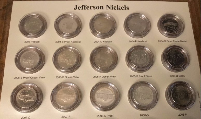 Jefferson-Nickel-Set-CAPS-V/S-Dansco---Photos
