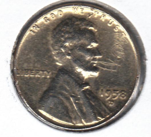 Unique-1958-D-Wheat-Penny:--Plated-And-Etched?