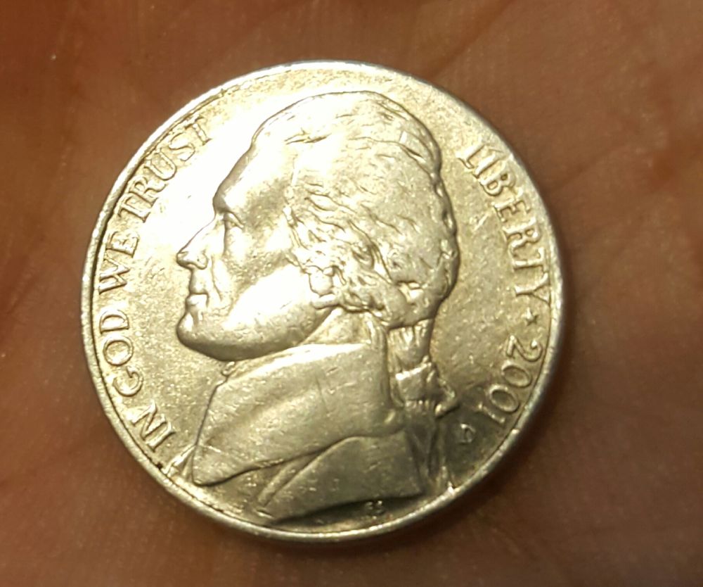 2001-D-Jefferson-Nickel:-Error-Or-Belt-Sander?