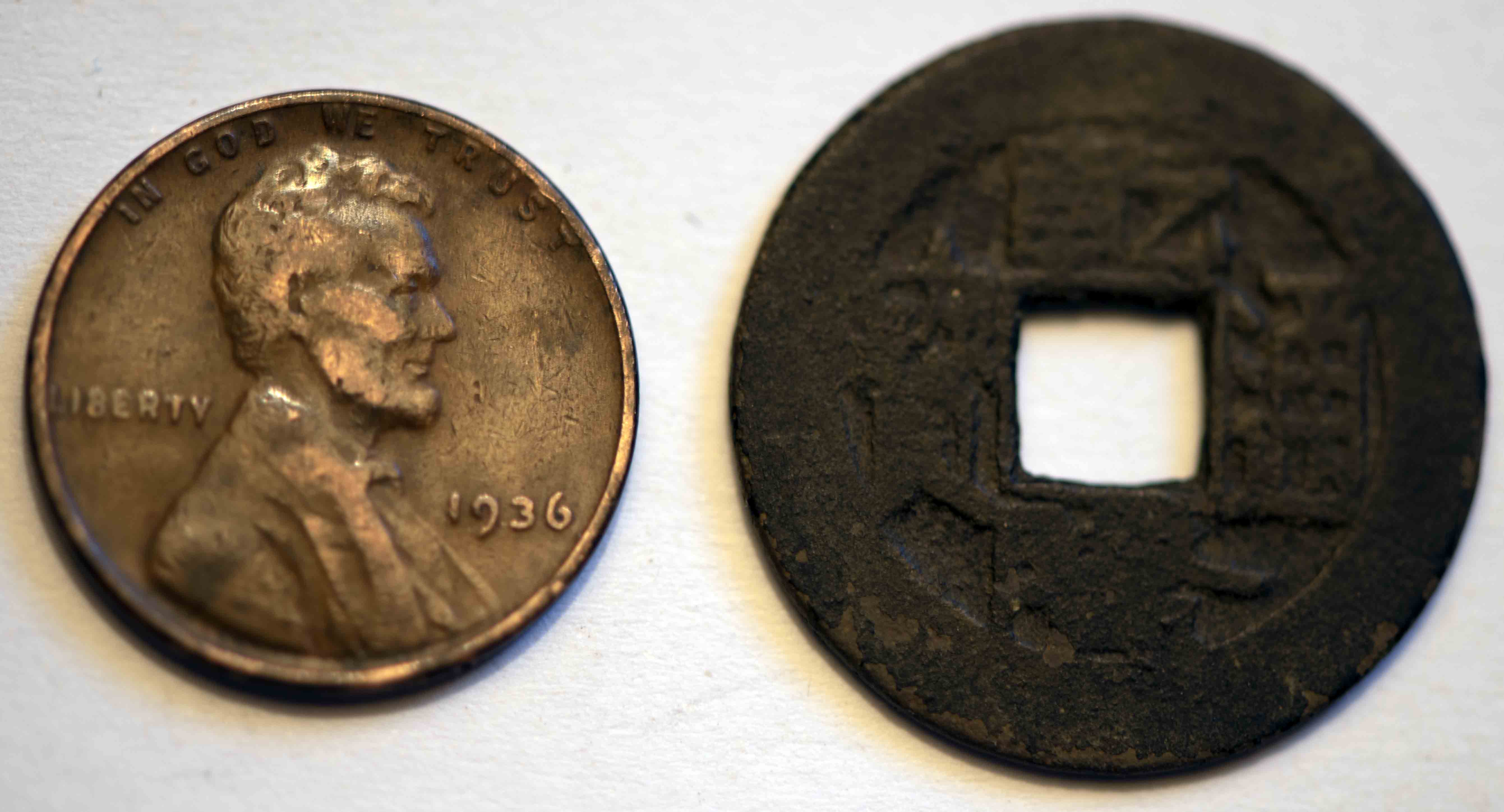 Old-Chinese-Coin-Found-In-East-Hampton,-NY