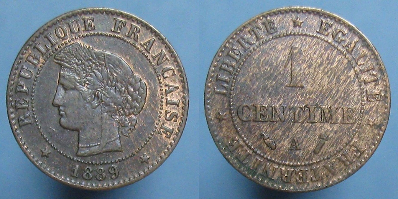 Wood-Grain-Toned-1889-Centime!