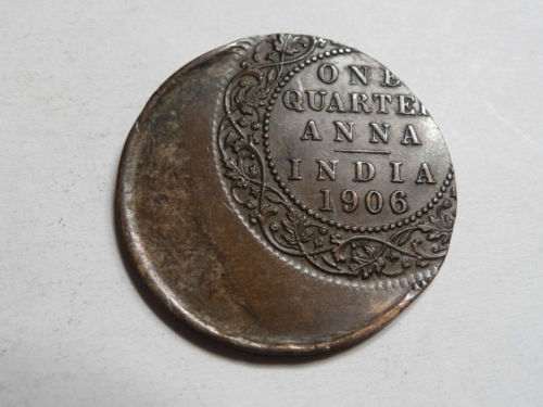 British-India---1906-Quarter-Anna:-Off-Center