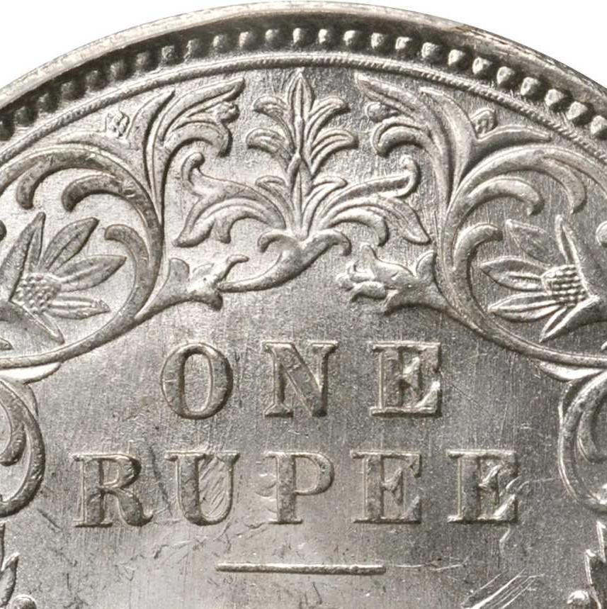 1862-C-Rupee---British-India---Double-Die-Reverse-Or-Machine-Doubling?