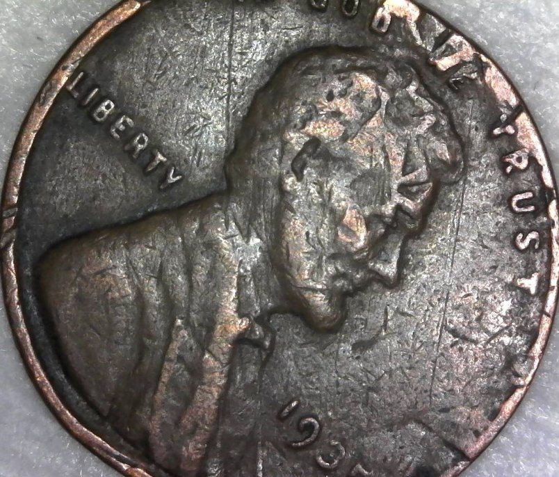 1935-Lincoln-Cent~-Damage-Or-Something-Else?