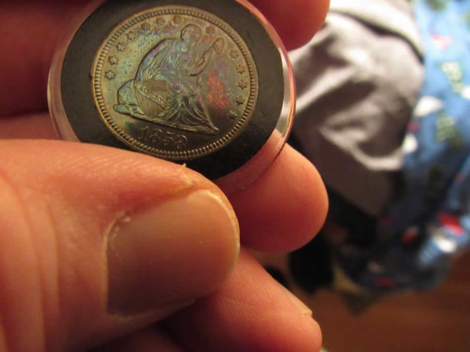 Monster-1858-Ungraded-Seated-Liberty-Quarter-Appears-To-Be-Cameo-High-Grade