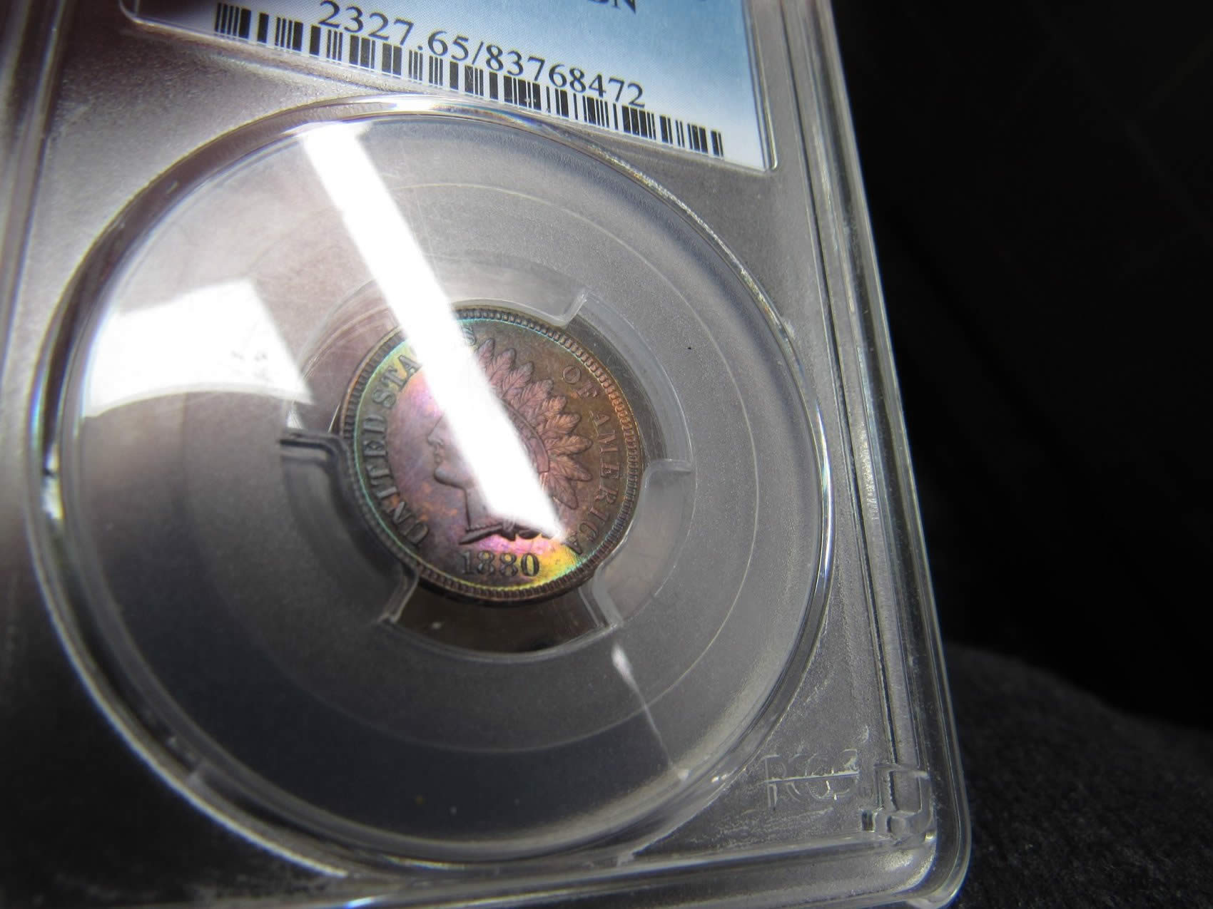 1880-Indian-Head-Cent-Proof-PCGS-BN-65-Monster-Color-Obverse-Revererse