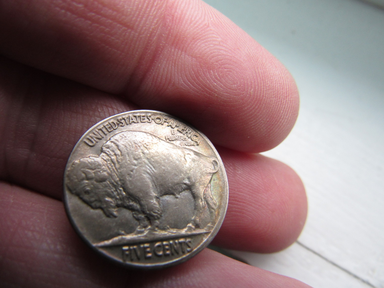 1937-Buffalo-Nickel-Raw-Colorful-Obverse-W/-Slighty-Colorful-Revers