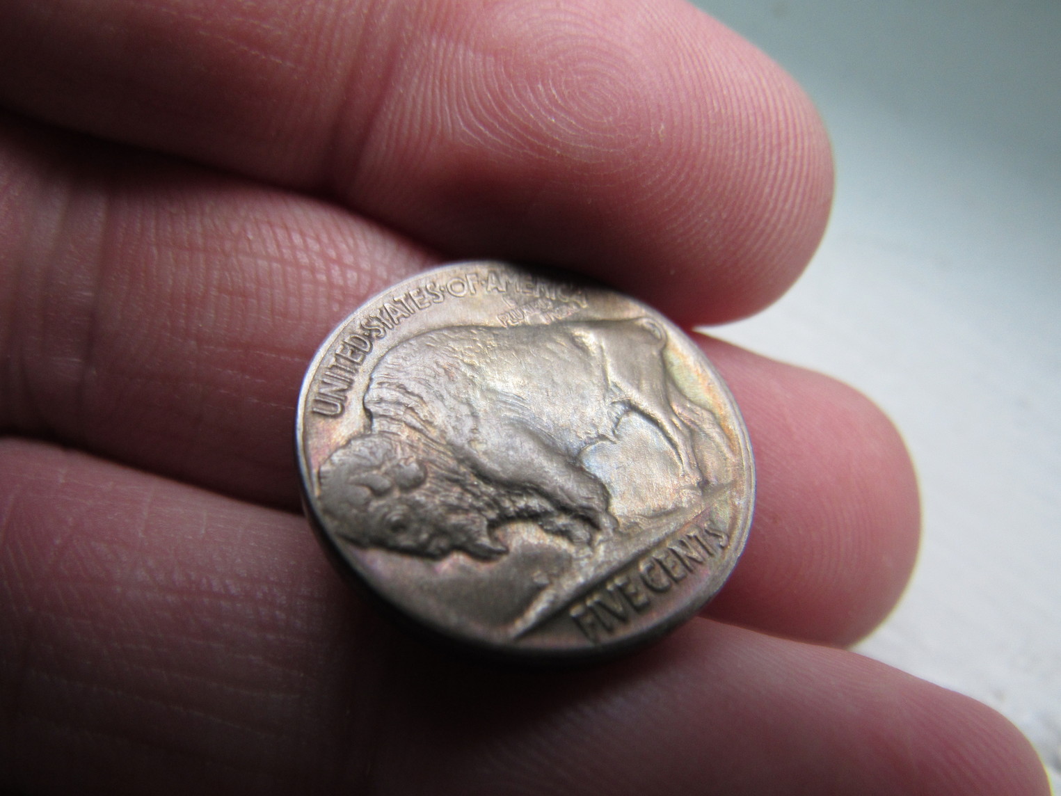 1937-Buffalo-Nickel-Raw-Colorful-Obverse-W/-Slighty-Colorful-Revers