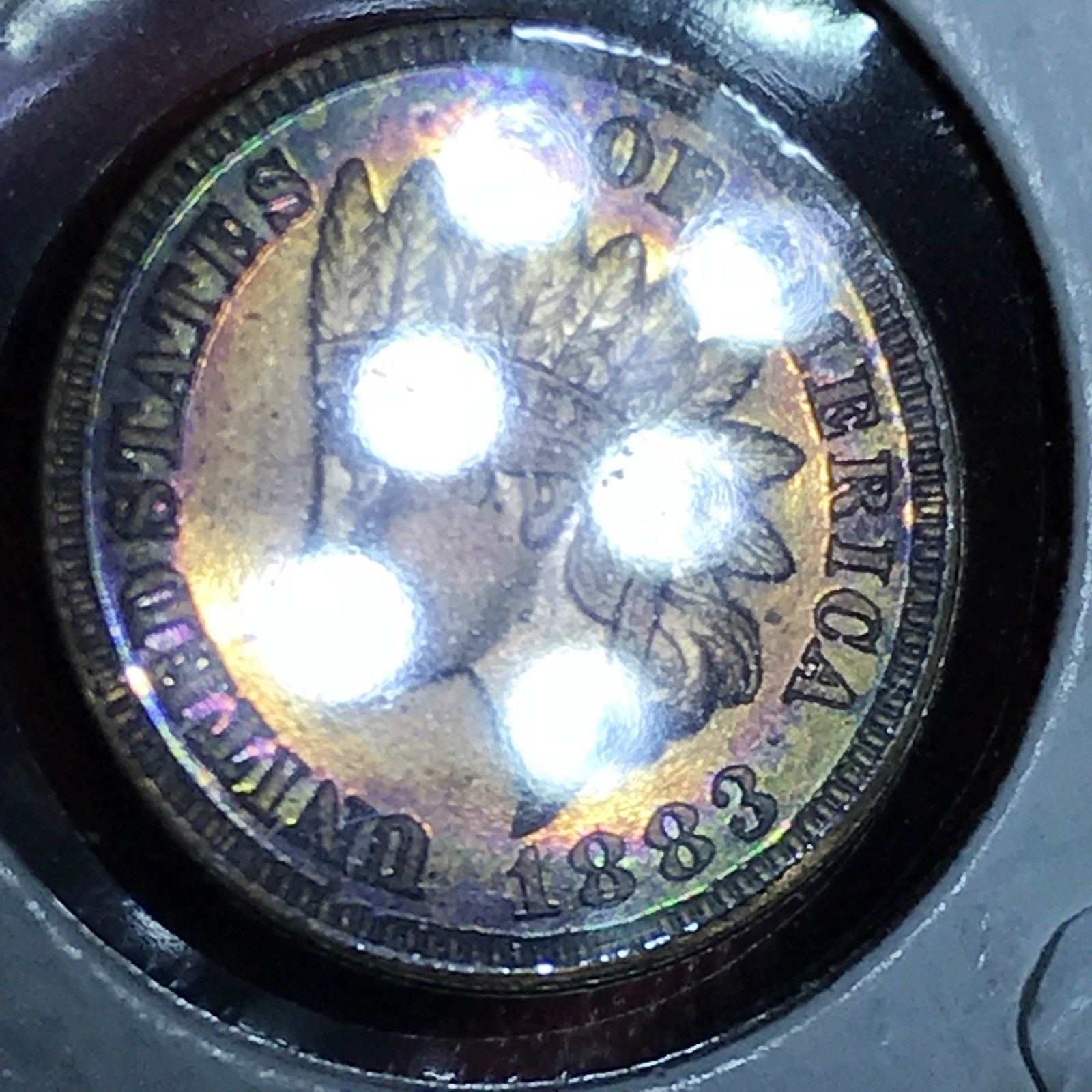 1883-Indian-Cent-Proof-Raw-Colorful-Reverse-Some-Color-Obverse