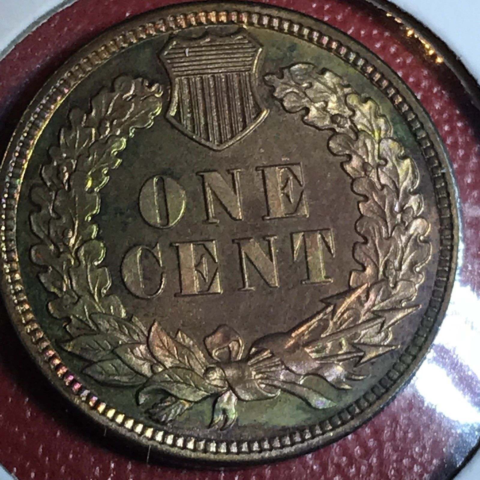 1883-Indian-Cent-Proof-Raw-Colorful-Reverse-Some-Color-Obverse