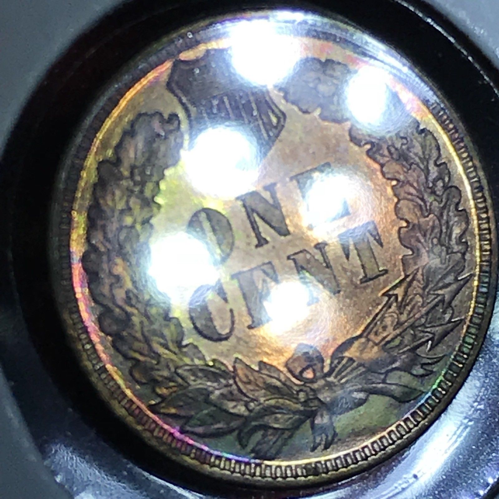 1883-Indian-Cent-Proof-Raw-Colorful-Reverse-Some-Color-Obverse